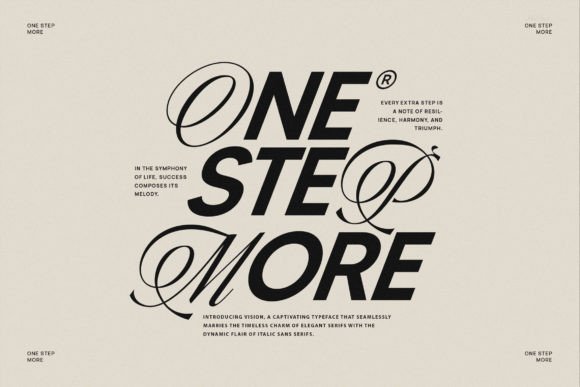 One Step More: A Clean, Confident Sans Serif for Real Branding Work